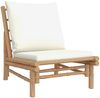 vidaXL 5-tlg. Garten-Lounge-Set mit Cremeweißen Kissen Bambus 3156485 Bild 5