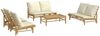 vidaXL 5-tlg. Garten-Lounge-Set mit Cremeweißen Kissen Bambus 3156485 Bild 3