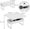 Couchtisch Lifty Weiß 100 x 50 cm mit Liftfunktion Vicco Bild 2
