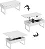 Couchtisch Lifty Weiß 100 x 50 cm mit Liftfunktion Vicco Bild 5