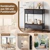 Konsolentisch mit Schubladen industrial Flurtisch mit offenem Ablagefach schmaler Couchtisch Sofatisch Rustikal Braun Bild 4