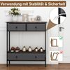 Konsolentisch mit Schubladen industrial Flurtisch mit offenem Ablagefach schmaler Couchtisch Sofatisch Rustikal Braun Bild 5