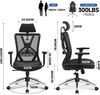 Ergonomischer Bürostuhl mit hoher Rückenlehne, Lendenwirbelstütze & 3D Armlehne Bild 3