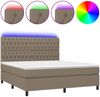 vidaXL Boxspringbett mit Matratze & LED Taupe 180x200 cm Stoff 3135137 Bild 2