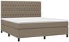 vidaXL Boxspringbett mit Matratze & LED Taupe 180x200 cm Stoff 3135137 Bild 3