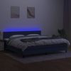 Boxspringbett mit Matratze & LED Stoff Blau 200x200 cm, Härtegrad: H2 [3133027] Bild 4