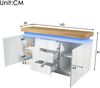 Sideboard B 140 x T 39 x H 81 cm, Hochglanz in Weiß mit 2 Türen, 3 Schubladen und LED-Beleuchtung Bild 5