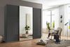 Schwebetürenschrank Kleiderschrank 250 cm Vollausst. Spiegel Glasfront Anthrazit Bild 3