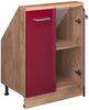 Dachschrägenschrank Rion Rot Hochglanz/Goldkraft Eiche mit 2 Türen Vicco Bild 4