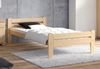 Home Collective Bettgestell Einzelbett Holzbett aus Massivholz Kiefer mit Lattenrost (mit abgerundeten Kanten & verstärkter Mittelstrebe), 205x102x58.5 cm, Kiefer Natur Bild 4