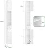 SoBuy BZR167-GW Badezimmer-Hochschrank, MDF, Lackiert, Weiß, 20 x 180 x 20 cm Bild 3