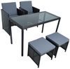 Sitzgruppe Gartenmöbel Set Rattanmöbel 4 Personen Polyrattan Gartenset Schwarz Bild 2