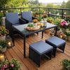 Sitzgruppe Gartenmöbel Set Rattanmöbel 4 Personen Polyrattan Gartenset Schwarz Bild 1