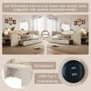 Merax Polsterbett Daybett, 90*200cm, Tagesbett, Schlafsofa, mit 2 Schubladen, Schreibtisch, USB + Typ C, mit Flip Top Aufbewahrungsfach, (ohne Matratze), Leinen, beige Bild 2