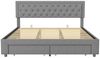 Simurq Stauraumbett Polsterbett 180x200 cm mit Stauraum (1-tlg, Mit 2 Schubladen, Hydraulisch bettkaten), Jugendbett mit Komforthöhe Lattenrost, Leises Design Bett Bild 4