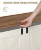 Schuhbank, Sitzbank mit Stauraum, Sitztruhe mit 2 Stabilen Scharnieren, Aufbewahrungsschrank, Scheunenstil, 40 x 109 x 48,5 cm, für Eingangsbereich, Schlafzimmer, Weiß Braun Bild 5