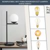 ZMH Tischlampe Wohnzimmer Industrial Nachttischlampe - Schwarz E27 Tischleuchte Modern Glas Design Nachttischleuchte Vintage Retro Tischlicht mit 1,5M Kabel für Schlafzimmer Kinderzimmer Büro Bild 4