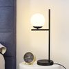 ZMH Tischlampe Wohnzimmer Industrial Nachttischlampe - Schwarz E27 Tischleuchte Modern Glas Design Nachttischleuchte Vintage Retro Tischlicht mit 1,5M Kabel für Schlafzimmer Kinderzimmer Büro Bild 3