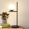 ZMH Tischlampe Wohnzimmer Industrial Nachttischlampe - Schwarz E27 Tischleuchte Modern Glas Design Nachttischleuchte Vintage Retro Tischlicht mit 1,5M Kabel für Schlafzimmer Kinderzimmer Büro Bild 2