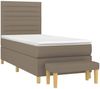 vidaXL Boxspringbett mit Matratze Taupe 80x200 cm Stoff, Härtegrad: H2 [3137193] Bild 3