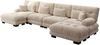 Ecksofa, Modulares U-förmiges Couch Set für Wohnzimmer 4-Sitzer komfortable Cloud Couches mit beweglichem Ottoman DIY-Kombination, Chenille, Hellbraun Bild 5
