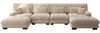 Ecksofa, Modulares U-förmiges Couch Set für Wohnzimmer 4-Sitzer komfortable Cloud Couches mit beweglichem Ottoman DIY-Kombination, Chenille, Hellbraun Bild 4
