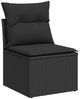 vidaXL 7-tlg. Garten-Sofagarnitur mit Kissen Schwarz Poly Rattan 3326646 Bild 3