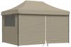 vidaXL Pop-Up Partyzelt, faltbar, Stahl / PE, Taupe, mit 3 Seitenteilen, 315 x 410 x 279 cm Bild 2