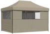 vidaXL Pop-Up Partyzelt, faltbar, Stahl / PE, Taupe, mit 3 Seitenteilen, 315 x 410 x 279 cm Bild 5