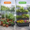 GarPet Blumenkasten 2er Set Pflanzkübel mit Sichtschutz Vertikalbeet Blumenkasten Balkon Bild 5