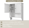 Wandmontierter Badezimmerschrank Weiß,mit Regal,Spritzwassergeschützt Spanplatte,höhenverstellbare Einlegeböden,Handtuchhalter Bild 4