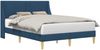 vidaXL Bettrahmen Uni mit Kopfteil Blau 120 x 190 cm Stoff 42027338 Bild 2