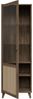 Forte GLENKEEN Vitrine 100, Vitrine im Boho-Stil mit Rattangeflecht, 1-türig, Holzwerkstoff, Valencia Eiche Holzdekor | Naturrattan, 64,8 cm breit x 199,2 cm hoch x 42 cm tief Bild 4