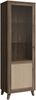 Forte GLENKEEN Vitrine 100, Vitrine im Boho-Stil mit Rattangeflecht, 1-türig, Holzwerkstoff, Valencia Eiche Holzdekor | Naturrattan, 64,8 cm breit x 199,2 cm hoch x 42 cm tief Bild 3