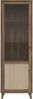Forte GLENKEEN Vitrine 100, Vitrine im Boho-Stil mit Rattangeflecht, 1-türig, Holzwerkstoff, Valencia Eiche Holzdekor | Naturrattan, 64,8 cm breit x 199,2 cm hoch x 42 cm tief Bild 2