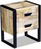Couchtisch, Beistelltisch mit 2 Schubladen Mango Holz 43x33x51 cm Bild 5