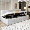 Polsterbett 90x200 cm – modernes Schlafsofa mit hydraulischem Stauraum und klassischem Karomuster Bild 3