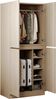 Kleiderschrank, Doppeltür mit kleinem Staufach, Holzfarbe, 70 × 40 × 170 cm Bild 5