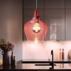 2x Hängeleuchte, silber, Glas pink , H 150 cm Bild 4