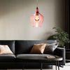 2x Hängeleuchte, silber, Glas pink , H 150 cm Bild 2