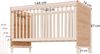 Merax Gitterbett, Babybett, Kinderbett, 5-stufige Höhenverstellung, Babybett mit stabilen Stützbeinen, ohne Matratze, Naturholzfarbe, 70 x 140 x 87 cm Bild 4