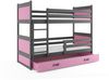 BMS Etagenbett für Kinder Rico Graphit Rosa 3 Schlafplätze Bild 3