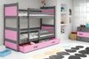 BMS Etagenbett für Kinder Rico Graphit Rosa 3 Schlafplätze Bild 4