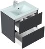 Badmöbel Lina & Waschtisch 70cm 2 Greifraum SoftClose Auszüge grafit : Grafit Bild 2