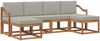vidaXL Outdoor-Sofagarnitur mit Kissen 6 pcs Natürlich und Hellgrau 3366794 Bild 2