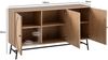 Sideboard 140x80x39cm Eiche-Dekor Rattan Modern 3 Türen Wohnzimmer Bild 4