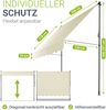 Juskys Klemmmarkise Kapstadt 250x120 cm - Höhenverstellbar, Montage ohne Bohren, wasserabweisend, UV-beständig, senkrecht & diagonal - Beige Bild 5