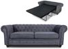 Schlafsofa Chesterfield Asti Bis 3-Sitzer, Sofa mit Schlaffunktion, Couch 3-er, Couchgarnitur, Sofagarnitur, Holzfüße - Glamour Design (Graphit (Capri 16)) Bild 2