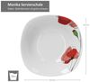 van Well Servierschale Servierschale 23cm Monika Salatschale Schüssel Blume-Mohn weiß rot, Porzellan Bild 3