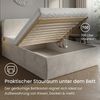 Home Collective Polsterbett Bett mit Stauraum, verstellbarem Lattenrost, viele Größen (Größen: 100x200 120x200 140x200 160x200 180x200 200x200, hochwertiger Kordstoff, made in Germany), wählbare Matratze Federkern oder Kaltschaum, Hellbeige Bild 4